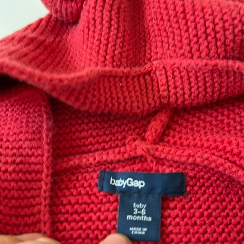 GapBaby Bear Garter Cardigan red 3/6m - Picture 3 of 4
